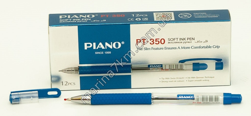 Ручка Piano PT-350 синя (12 шт.) (ціна за 1 шт.)
