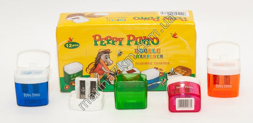 Чинка В-24 пластикова з контейнером подвійна,ТМ''Peppy Pinto''