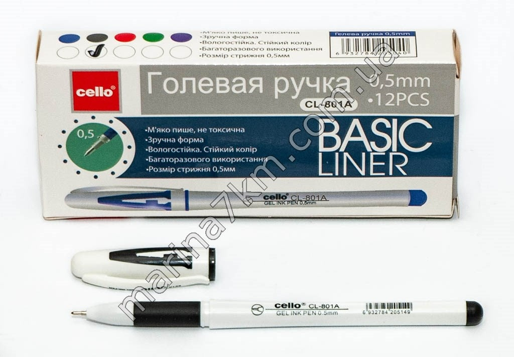 Ручка гелева 801A (чорна) (12 шт.) (ціна за 1 шт.)