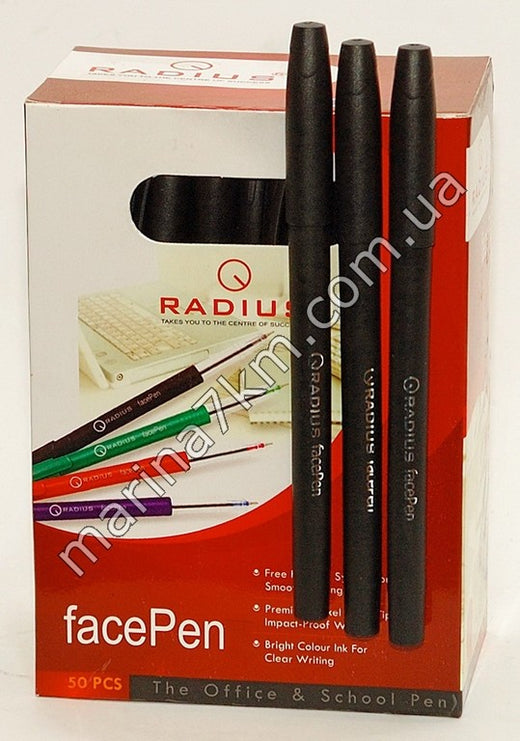 Ручка Face упак.50шт.стрижень черний,TM ''Radius''