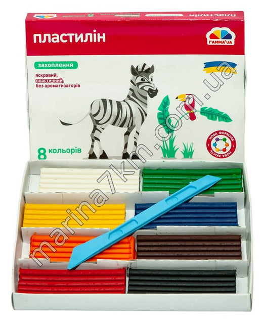 Набір пластиліну дитячого з 8 кольорів,серия ''Захоплення'', ТМ''ГАММА'UA''.Артикул 200310