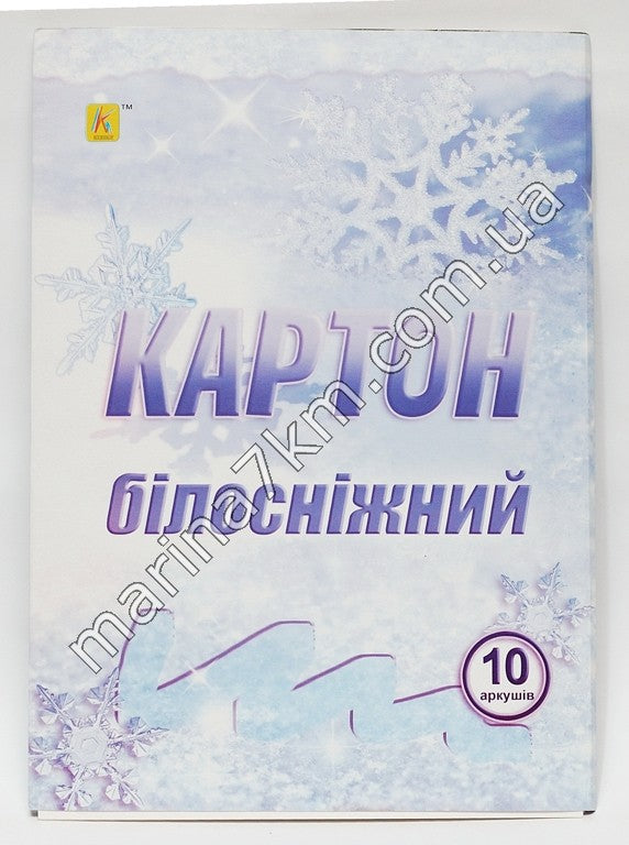 Білий картон 10 аркушів Коленкор