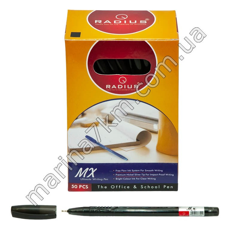 Ручка MX тон.корпус  упак.50 шт.стрижень чорна ,TM''Radius''