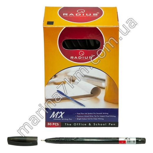 Ручка MX тон.корпус  упак.50 шт.стрижень чорна ,TM''Radius''