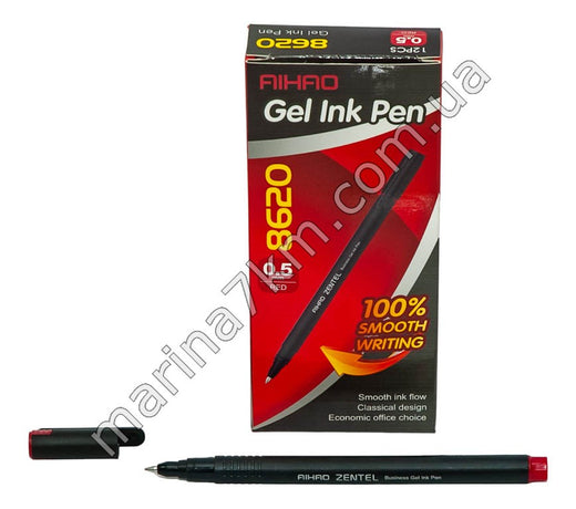 Ручка гель 8620 AIHAO (червона) (12 шт. в упаковці)