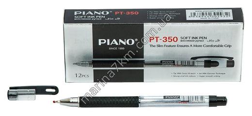 Масляна ручка Piano PT-350 (чорна) (12 шт. в упаковці)