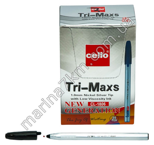 Масляна ручка Cello Tri-Maxs (чорна) (50 шт. в упаковці)