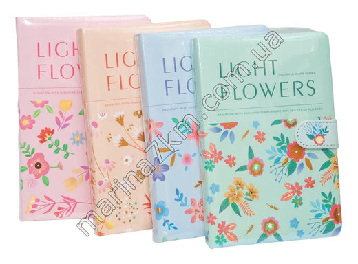 Блокнот В6 на застібці Light Flowers" 9302-7 лінія (224 стор.) (12 шт. в уп.)"