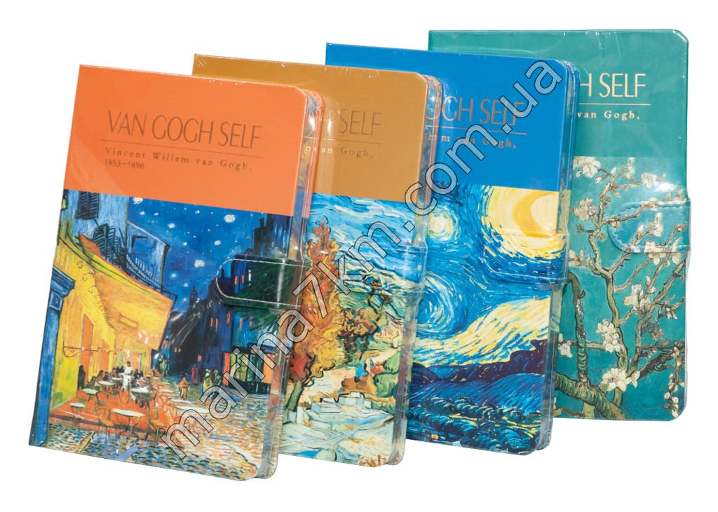 Блокнот В6 на застібці VAN GOGH SELF" 9502-14 лінія (224 стор.) (12 шт. в уп.)"