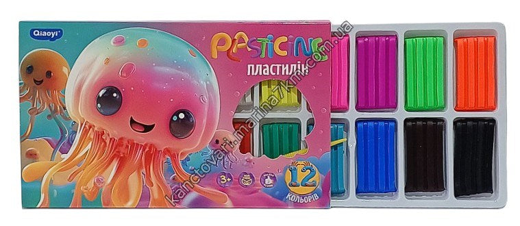 Пластилін PLASTICINE 12 кольорів