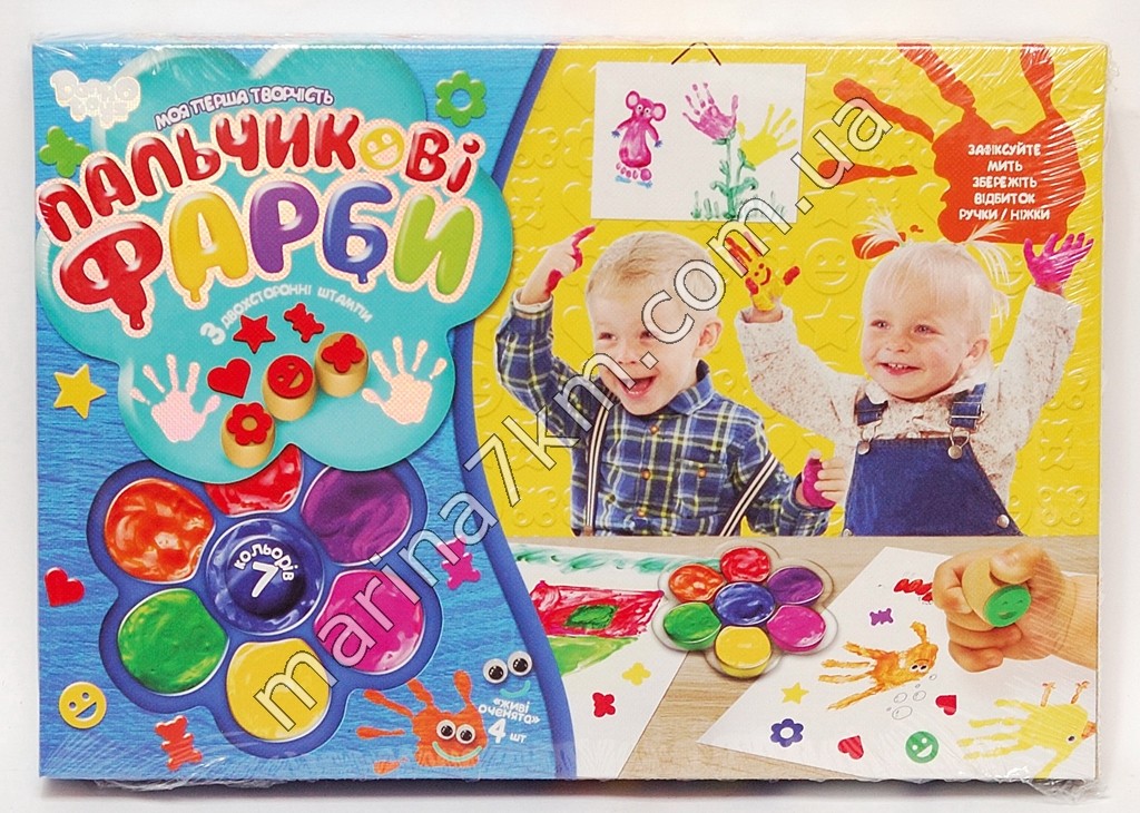 ''Пальчикові  фарби'' 7 кольорів укр /12