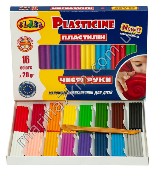 Пластилін ''Чисті руки MAXI'' 16кол.*20гр,ЕСО,7647С,CLASS